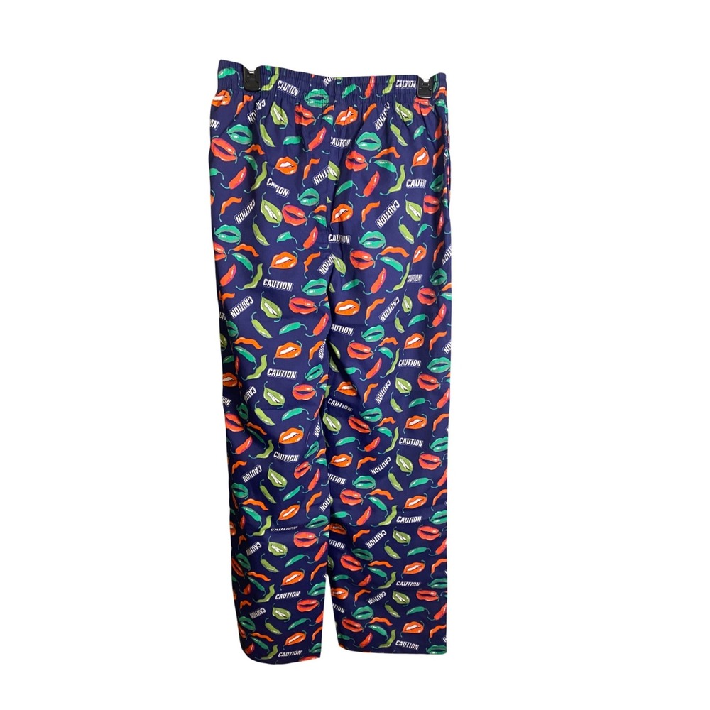 Joe Boxer Men's Woven Lounge Pants Chili Pepper Caution Print Medium NWT - Picture 5 of 5
